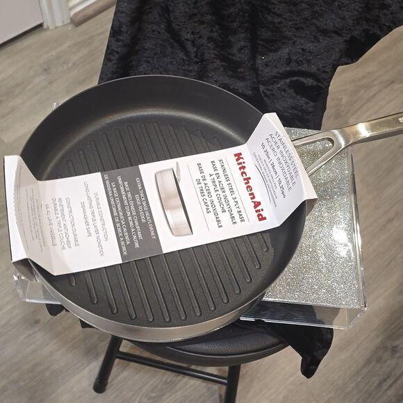 KitchenAid Stainless Steel 3-Ply Base 10.25 Non-Stick Grill Pan - Picture 9 of 9